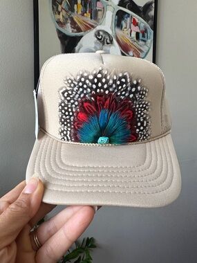 F5 Boho Feather Trucker Hat